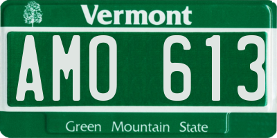 VT license plate AMO613