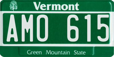 VT license plate AMO615