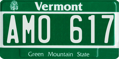 VT license plate AMO617