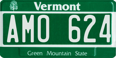 VT license plate AMO624