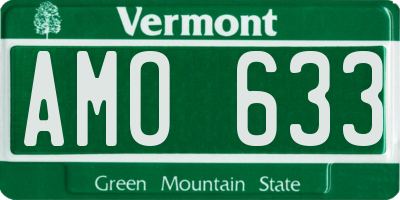 VT license plate AMO633