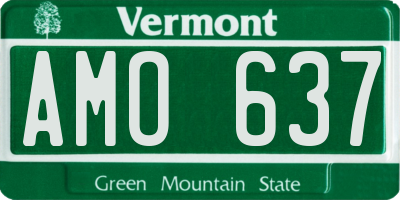 VT license plate AMO637