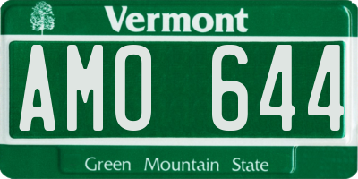 VT license plate AMO644