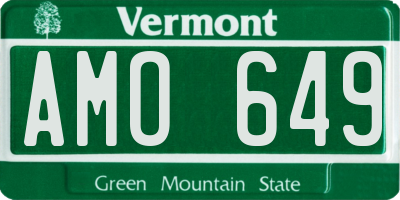 VT license plate AMO649