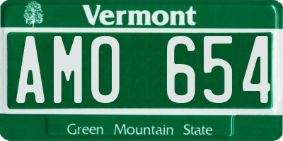 VT license plate AMO654