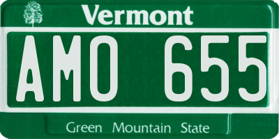 VT license plate AMO655