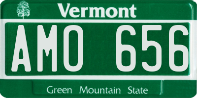VT license plate AMO656