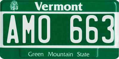 VT license plate AMO663