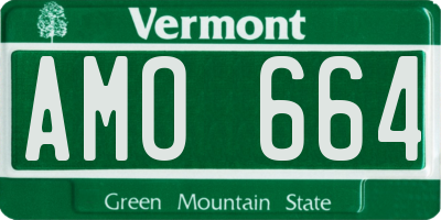 VT license plate AMO664