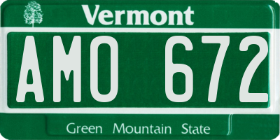 VT license plate AMO672
