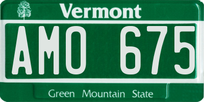 VT license plate AMO675