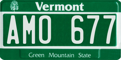 VT license plate AMO677