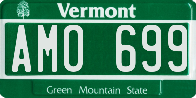 VT license plate AMO699