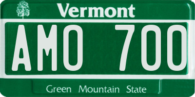 VT license plate AMO700