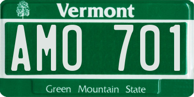 VT license plate AMO701