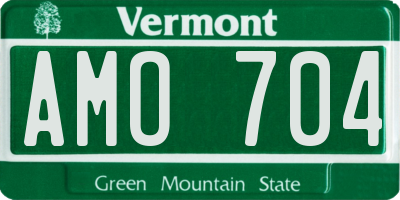 VT license plate AMO704