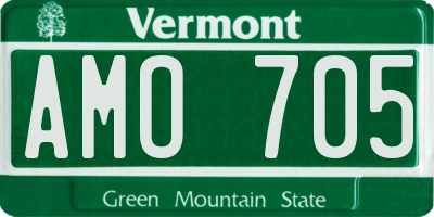 VT license plate AMO705