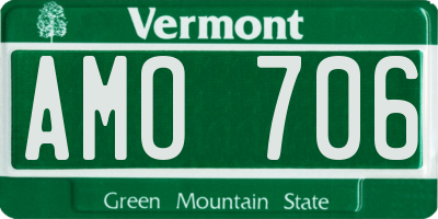 VT license plate AMO706
