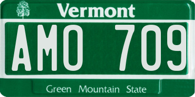 VT license plate AMO709