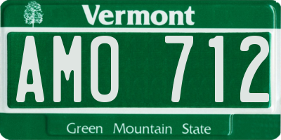 VT license plate AMO712