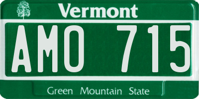 VT license plate AMO715