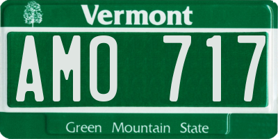 VT license plate AMO717