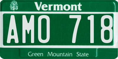 VT license plate AMO718
