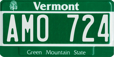 VT license plate AMO724