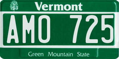 VT license plate AMO725