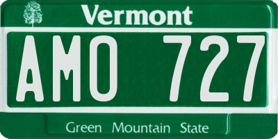 VT license plate AMO727