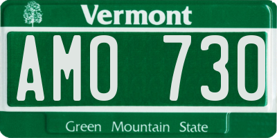 VT license plate AMO730