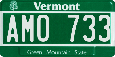 VT license plate AMO733
