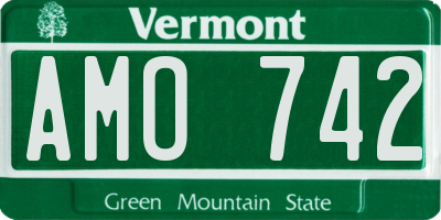 VT license plate AMO742