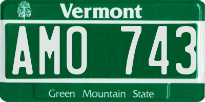 VT license plate AMO743