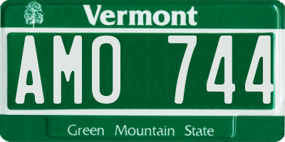VT license plate AMO744
