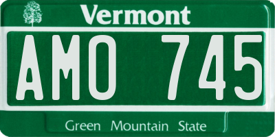 VT license plate AMO745
