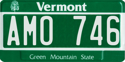 VT license plate AMO746