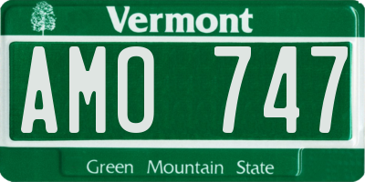 VT license plate AMO747