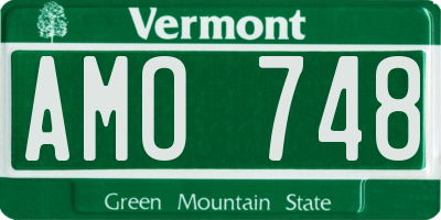 VT license plate AMO748