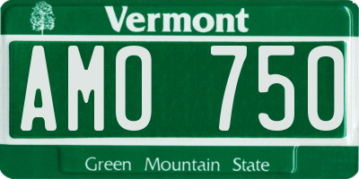 VT license plate AMO750