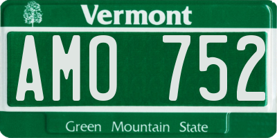VT license plate AMO752