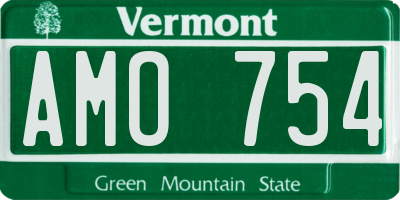 VT license plate AMO754