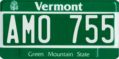 VT license plate AMO755