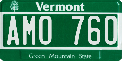 VT license plate AMO760