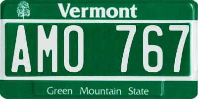 VT license plate AMO767