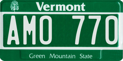 VT license plate AMO770