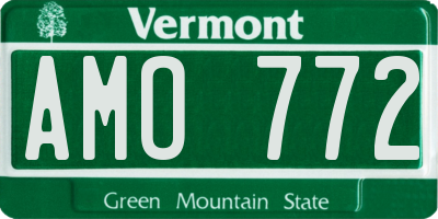 VT license plate AMO772