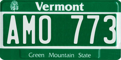 VT license plate AMO773