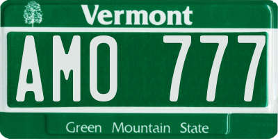 VT license plate AMO777
