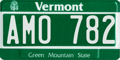VT license plate AMO782